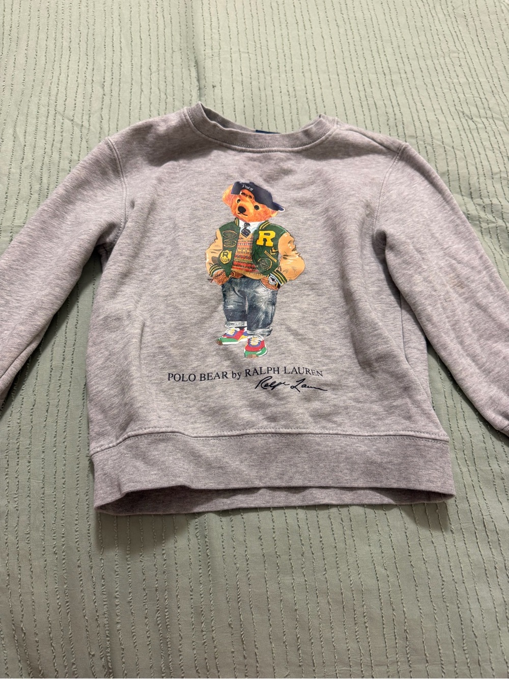 Ralph Lauren Light Gray Polo Bear Sweatshirt